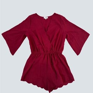 Umgee Scalloped Wrap Romper – Size Small